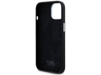 Karl Lagerfeld Silicone Metal Script Logo iPhone 15 Case - Black
