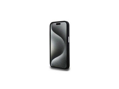 Karl Lagerfeld Silicone Metal Script Logo iPhone 15 Pro Max Case - Black