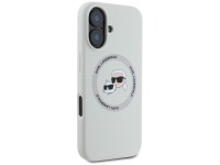 Capa MagSafe Karl Lagerfeld Silicone Double Heads And Circle para iPhone 16 bege Capa MagSafe Karl Lagerfeld Silicone Double Heads And Circle para iPhone 16 bege