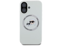 Capa MagSafe Karl Lagerfeld Silicone Double Heads And Circle para iPhone 16 bege Capa MagSafe Karl Lagerfeld Silicone Double Heads And Circle para iPhone 16 bege