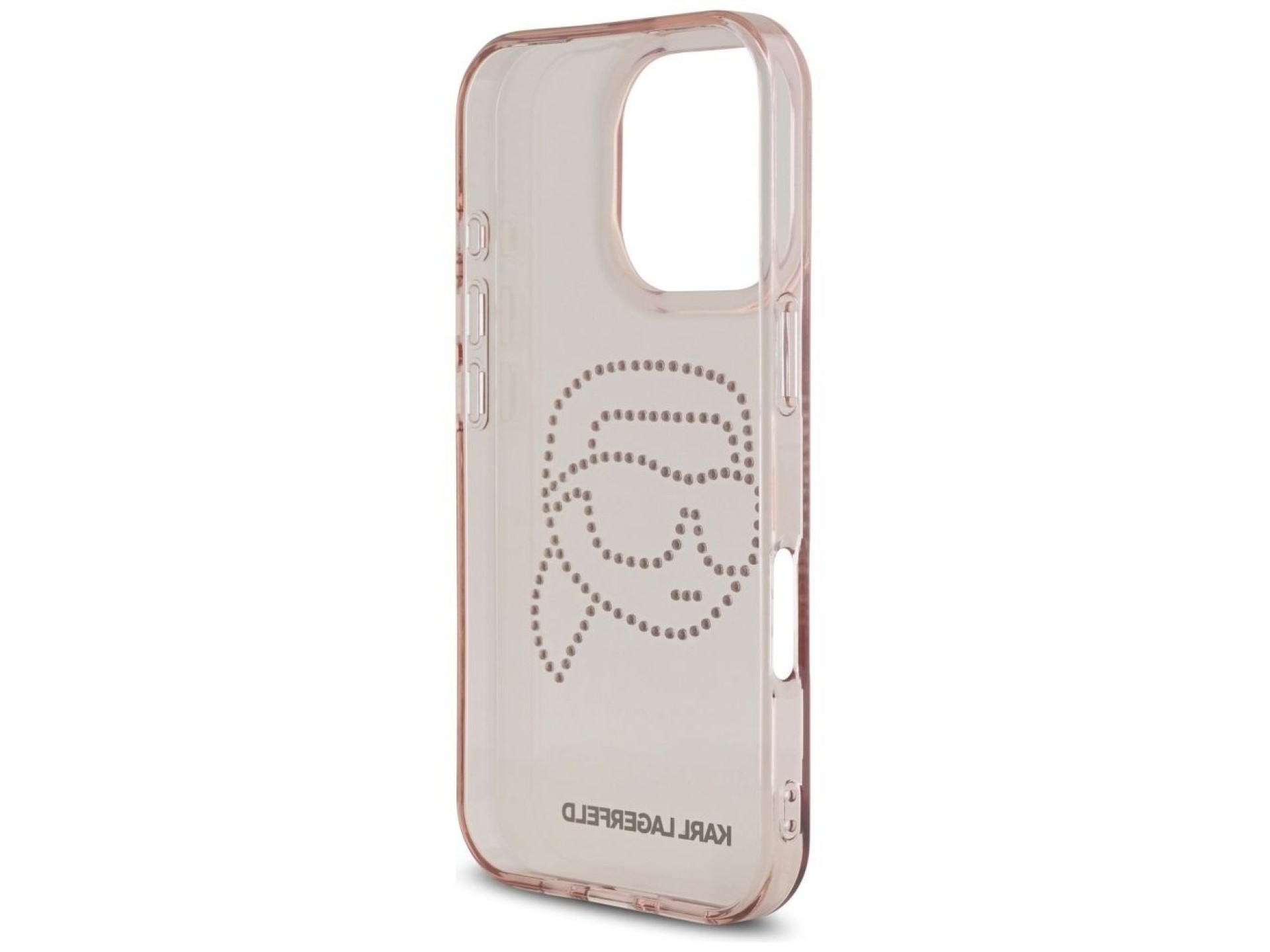 Karl Lagerfeld IML Rhinestones Karl Head Case for iPhone 16 Pro Pink