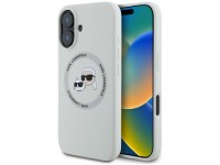 Capa MagSafe Karl Lagerfeld Silicone Double Heads And Circle para iPhone 16 bege Capa MagSafe Karl Lagerfeld Silicone Double Heads And Circle para iPhone 16 bege