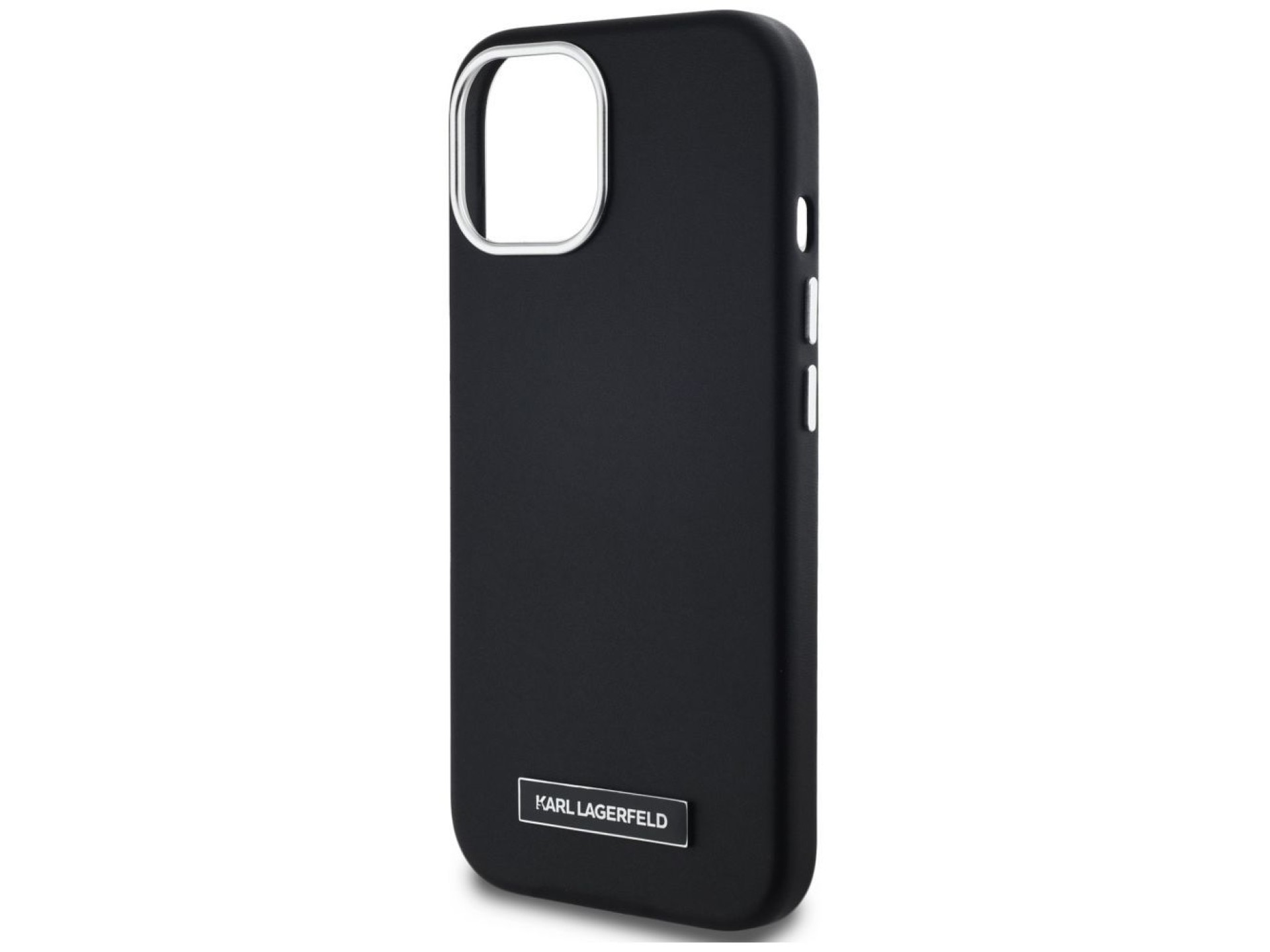 Capa MagSafe Karl Lagerfeld FW com placa de metal para iPhone 15 - Preta
