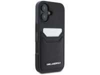 Karl Lagerfeld HC Grained PU Cardslot Metal Elong iPhone 16 Case - Black Karl Lagerfeld HC Grained PU Cardslot Metal Elong iPhone 16 Case - Black