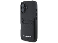 Karl Lagerfeld HC Grained PU Cardslot Metal Elong iPhone 16 Case - Black Karl Lagerfeld HC Grained PU Cardslot Metal Elong iPhone 16 Case - Black