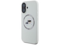 Capa MagSafe Karl Lagerfeld Silicone Double Heads And Circle para iPhone 16 bege Capa MagSafe Karl Lagerfeld Silicone Double Heads And Circle para iPhone 16 bege
