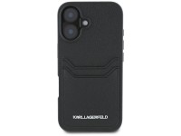 Karl Lagerfeld HC Grained PU Cardslot Metal Elong iPhone 16 Case - Black Karl Lagerfeld HC Grained PU Cardslot Metal Elong iPhone 16 Case - Black