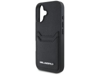 Karl Lagerfeld HC Grained PU Cardslot Metal Elong iPhone 16 Case - Black Karl Lagerfeld HC Grained PU Cardslot Metal Elong iPhone 16 Case - Black