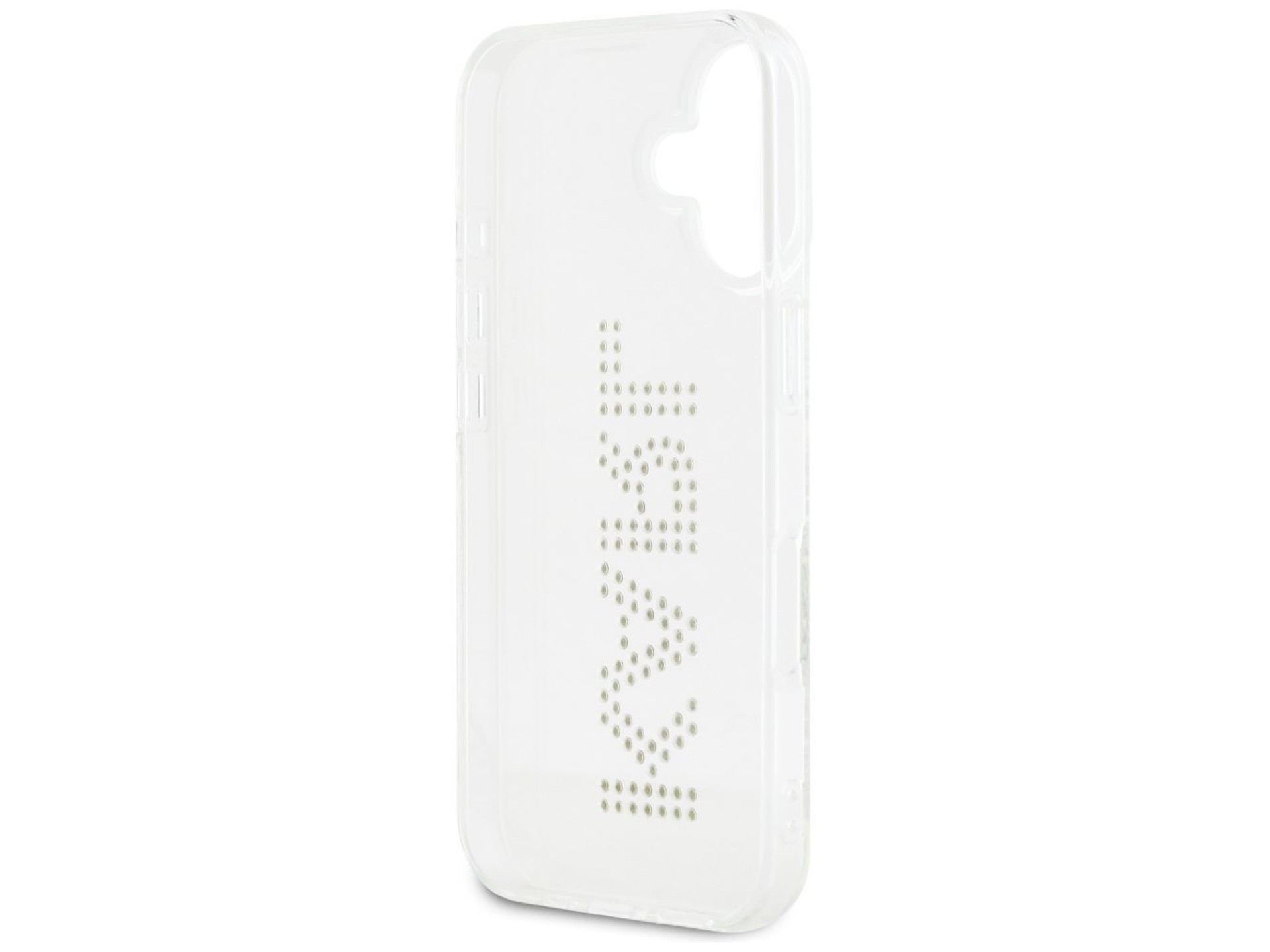Capa para iPhone 16 com o logotipo Karl Lagerfeld IML em strass - Transparente