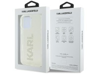 Capa para iPhone 16 Pro com o logotipo Karl Lagerfeld IML em strass - Transparente