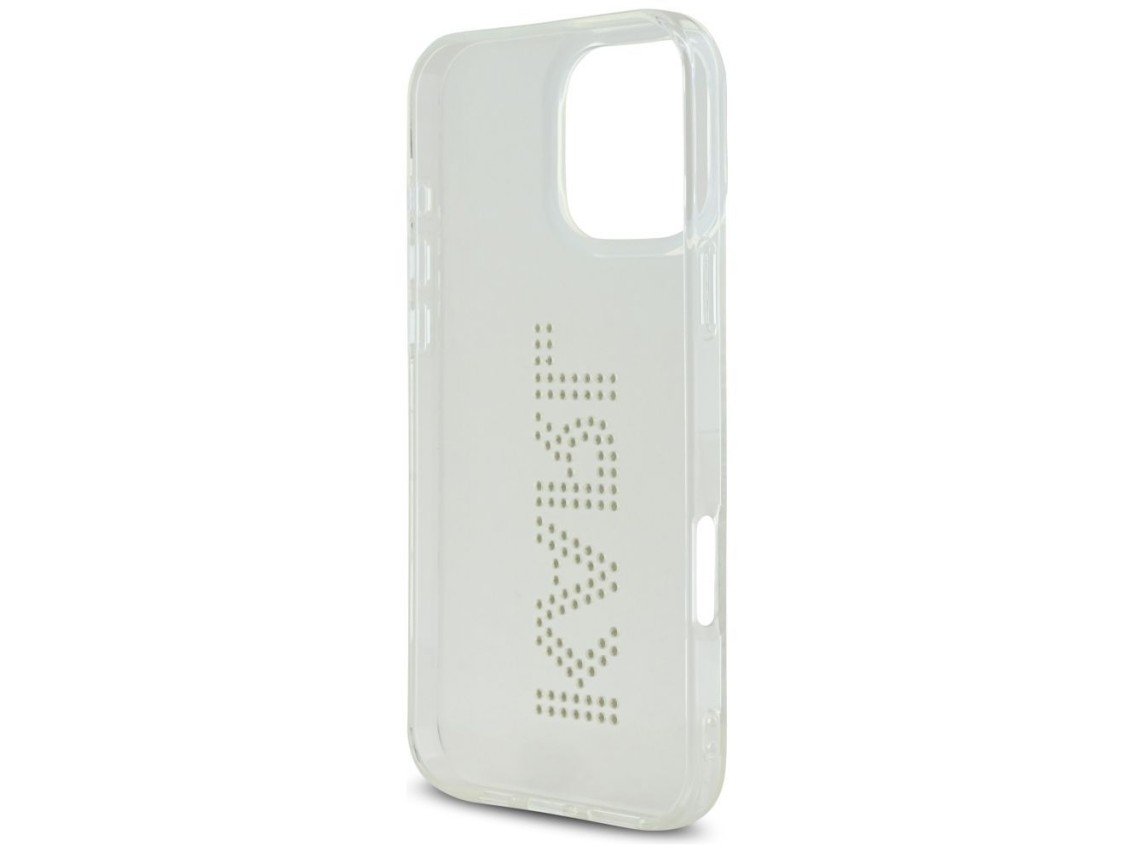 Capa para iPhone 16 Pro com o logotipo Karl Lagerfeld IML em strass - Transparente