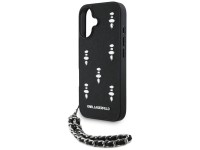 Funda para iPhone 16 Karl Lagerfeld Saffiano Crystals con cadena - Negra Funda para iPhone 16 Karl Lagerfeld Saffiano Crystals con cadena - Negra