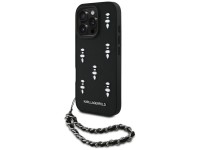 Karl Lagerfeld Saffiano Crystals w/Chain iPhone 16 Pro Case - Black Karl Lagerfeld Saffiano Crystals w/Chain iPhone 16 Pro Case - Black