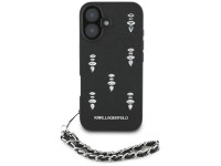Funda para iPhone 16 Karl Lagerfeld Saffiano Crystals con cadena - Negra Funda para iPhone 16 Karl Lagerfeld Saffiano Crystals con cadena - Negra