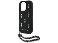 Karl Lagerfeld Saffiano Crystals w/Chain iPhone 16 Pro Case - Black Karl Lagerfeld Saffiano Crystals w/Chain iPhone 16 Pro Case - Black