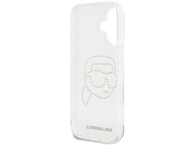 Karl Lagerfeld IML Rhinestones Karl Head Case for iPhone 16 Clear
