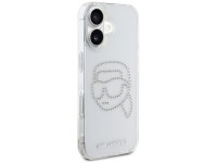 Capa transparente Karl Lagerfeld IML com strass e a cabeça do Karl Lagerfeld para iPhone 16 Capa transparente Karl Lagerfeld IML com strass e a cabeça do Karl Lagerfeld para iPhone 16