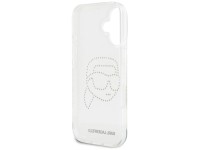 Capa transparente Karl Lagerfeld IML com strass e a cabeça do Karl Lagerfeld para iPhone 16 Capa transparente Karl Lagerfeld IML com strass e a cabeça do Karl Lagerfeld para iPhone 16