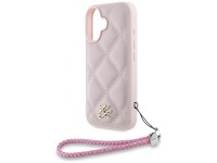 Capa para iPhone 16 com logo inicial acolchoado e alça de corrente Karl Lagerfeld - Rosa Capa para iPhone 16 com logo inicial acolchoado e alça de corrente Karl Lagerfeld - Rosa