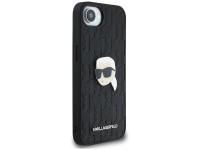 Capa para iPhone 16e com broche e monograma Karl Lagerfeld - Preta Capa para iPhone 16e com broche e monograma Karl Lagerfeld - Preta