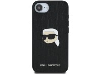 Capa para iPhone 16e com broche e monograma Karl Lagerfeld - Preta Capa para iPhone 16e com broche e monograma Karl Lagerfeld - Preta