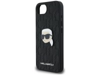 Capa para iPhone 16e com broche e monograma Karl Lagerfeld - Preta Capa para iPhone 16e com broche e monograma Karl Lagerfeld - Preta