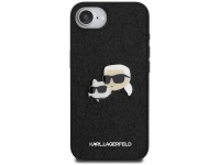 Funda para iPhone 16e Karl Lagerfeld Fixed Glitter Karl&Choupette Heads con pasador metálico - Negra Funda para iPhone 16e Karl Lagerfeld Fixed Glitter Karl&Choupette Heads con pasador metálico - Negra