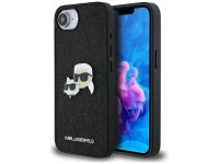 Funda para iPhone 16e Karl Lagerfeld Fixed Glitter Karl&Choupette Heads con pasador metálico - Negra Funda para iPhone 16e Karl Lagerfeld Fixed Glitter Karl&Choupette Heads con pasador metálico - Negra