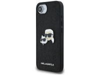 Funda para iPhone 16e Karl Lagerfeld Fixed Glitter Karl&Choupette Heads con pasador metálico - Negra Funda para iPhone 16e Karl Lagerfeld Fixed Glitter Karl&Choupette Heads con pasador metálico - Negra