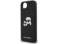 Funda para iPhone 16e Karl Lagerfeld Fixed Glitter Karl&Choupette Heads con pasador metálico - Negra Funda para iPhone 16e Karl Lagerfeld Fixed Glitter Karl&Choupette Heads con pasador metálico - Negra