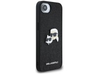 Funda para iPhone 16e Karl Lagerfeld Fixed Glitter Karl&Choupette Heads con pasador metálico - Negra Funda para iPhone 16e Karl Lagerfeld Fixed Glitter Karl&Choupette Heads con pasador metálico - Negra