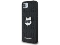 Funda para iPhone 16e con broche de cabeza Choupette y monograma de Karl Lagerfeld - Negra Funda para iPhone 16e con broche de cabeza Choupette y monograma de Karl Lagerfeld - Negra