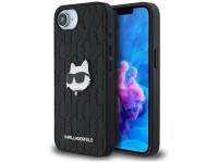 Funda para iPhone 16e con broche de cabeza Choupette y monograma de Karl Lagerfeld - Negra Funda para iPhone 16e con broche de cabeza Choupette y monograma de Karl Lagerfeld - Negra