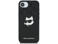 Funda para iPhone 16e con broche de cabeza Choupette y monograma de Karl Lagerfeld - Negra Funda para iPhone 16e con broche de cabeza Choupette y monograma de Karl Lagerfeld - Negra