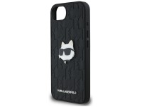 Funda para iPhone 16e con broche de cabeza Choupette y monograma de Karl Lagerfeld - Negra Funda para iPhone 16e con broche de cabeza Choupette y monograma de Karl Lagerfeld - Negra