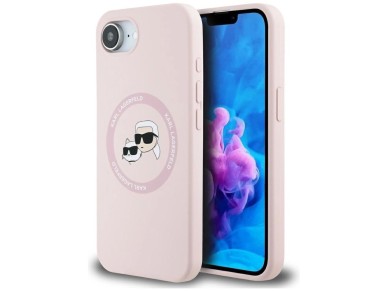Karl Lagerfeld Silicone Karl&Choupette Heads MagSafe iPhone 16e Case - Pink Karl Lagerfeld Silicone Karl&Choupette Heads MagSafe iPhone 16e Case - Pink