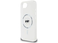 Capa MagSafe Karl Lagerfeld IML Metal Karl Head para iPhone 16e Branca