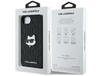 Funda para iPhone 16e con broche de cabeza Choupette y monograma de Karl Lagerfeld - Negra Funda para iPhone 16e con broche de cabeza Choupette y monograma de Karl Lagerfeld - Negra