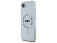 Capa MagSafe Karl Lagerfeld IML Metal Karl Head para iPhone 16e Branca