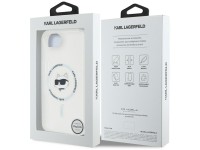 Capa MagSafe Karl Lagerfeld IML Metal Choupette Head para iPhone 16e - Branca Capa MagSafe Karl Lagerfeld IML Metal Choupette Head para iPhone 16e - Branca