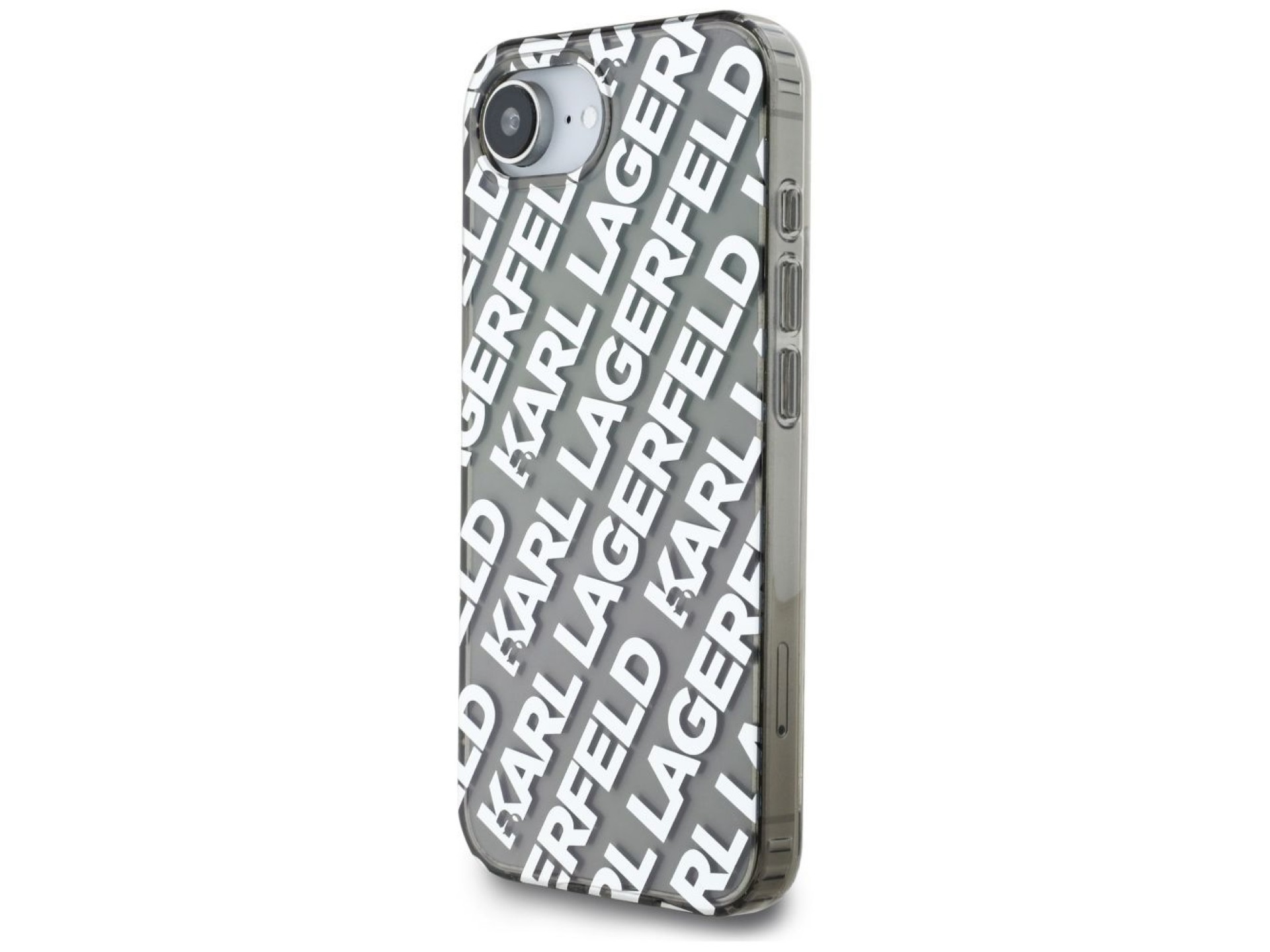 Capa Karl Lagerfeld IML Repeat Logo para iPhone 16e - prata
