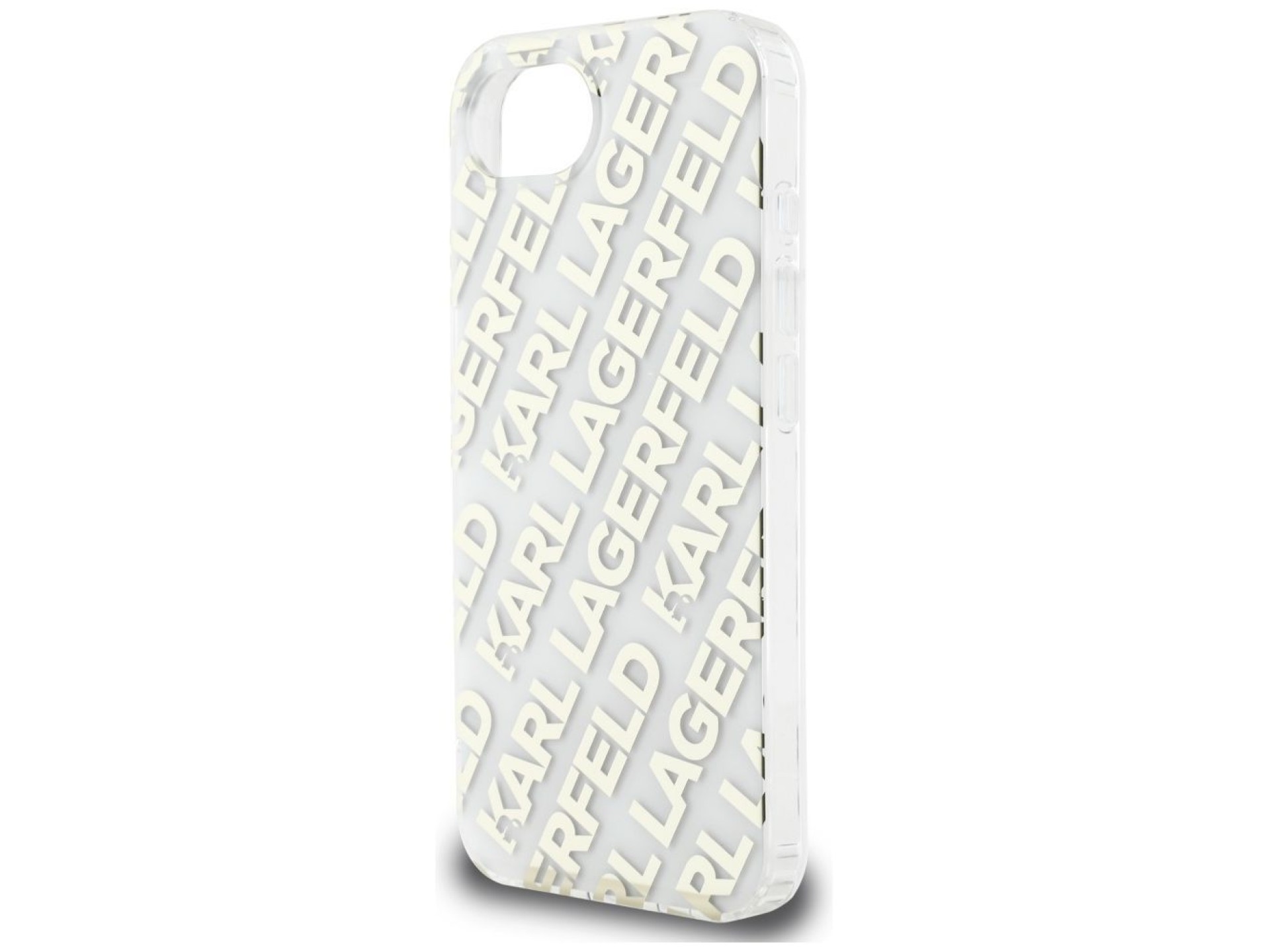 Funda para iPhone 16e con logo repetido de Karl Lagerfeld IML - Oro