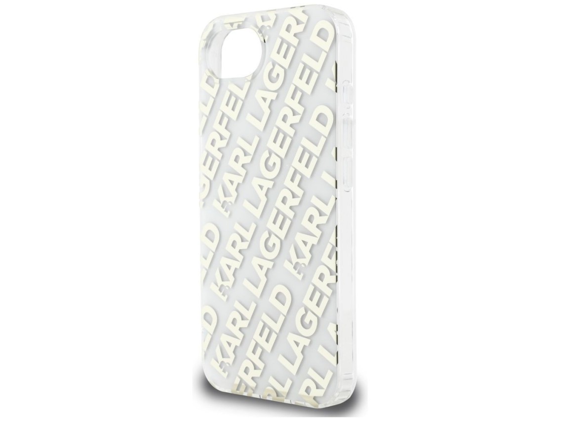 Funda para iPhone 16e con logo repetido de Karl Lagerfeld IML - Oro