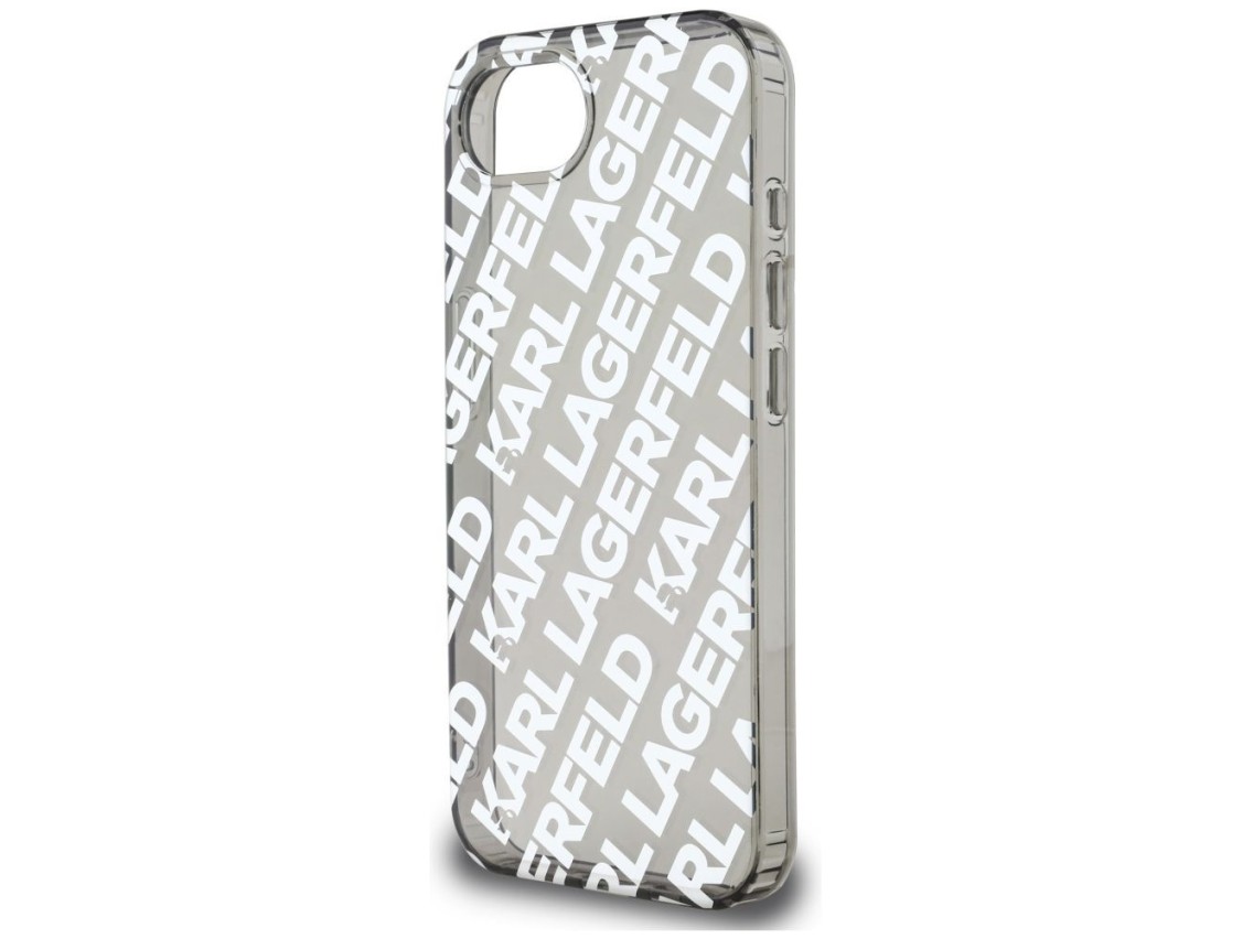 Capa Karl Lagerfeld IML Repeat Logo para iPhone 16e - prata
