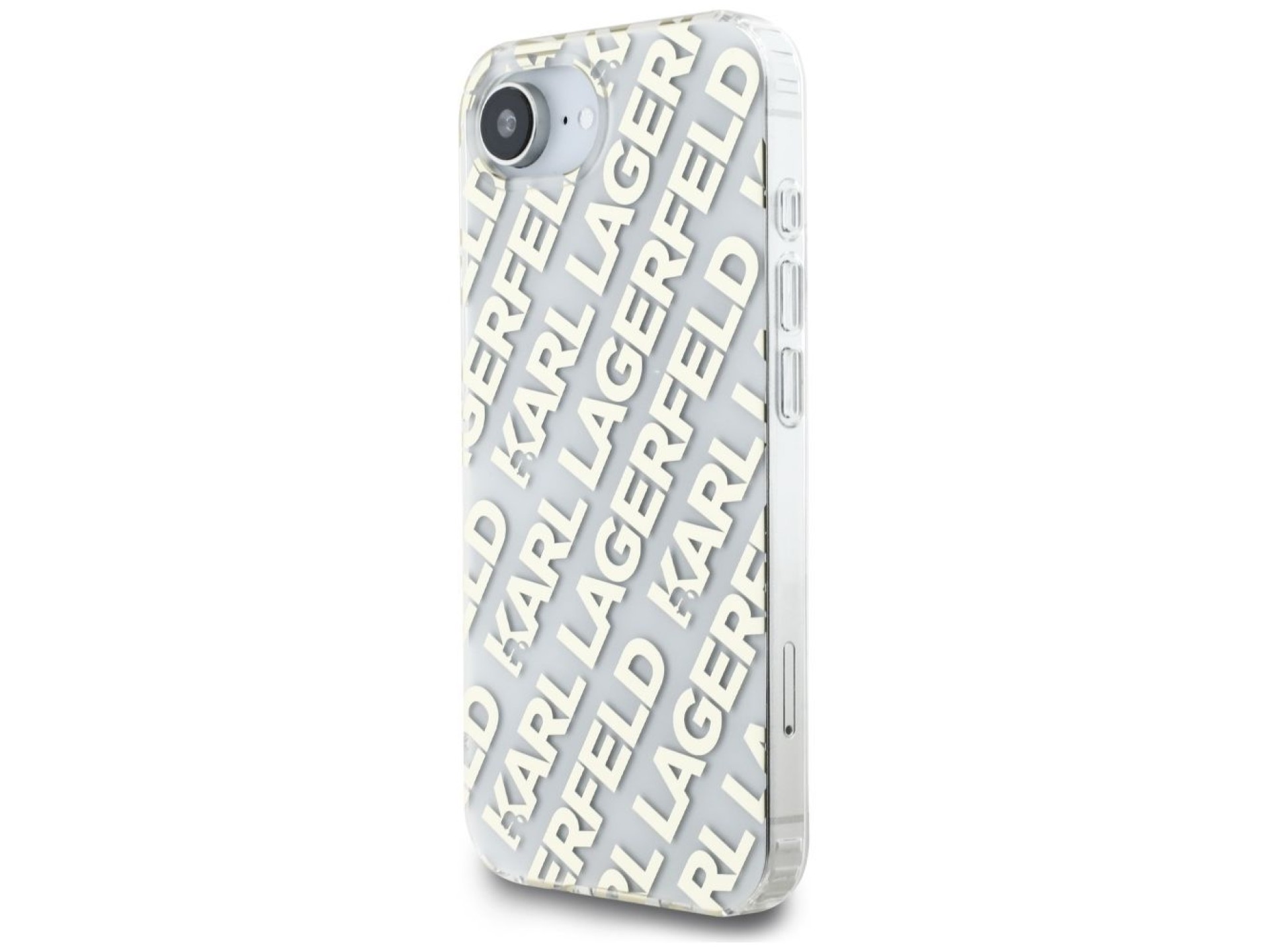 Funda para iPhone 16e con logo repetido de Karl Lagerfeld IML - Oro