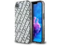 Capa Karl Lagerfeld IML Repeat Logo para iPhone 16e - prata Capa Karl Lagerfeld IML Repeat Logo para iPhone 16e - prata