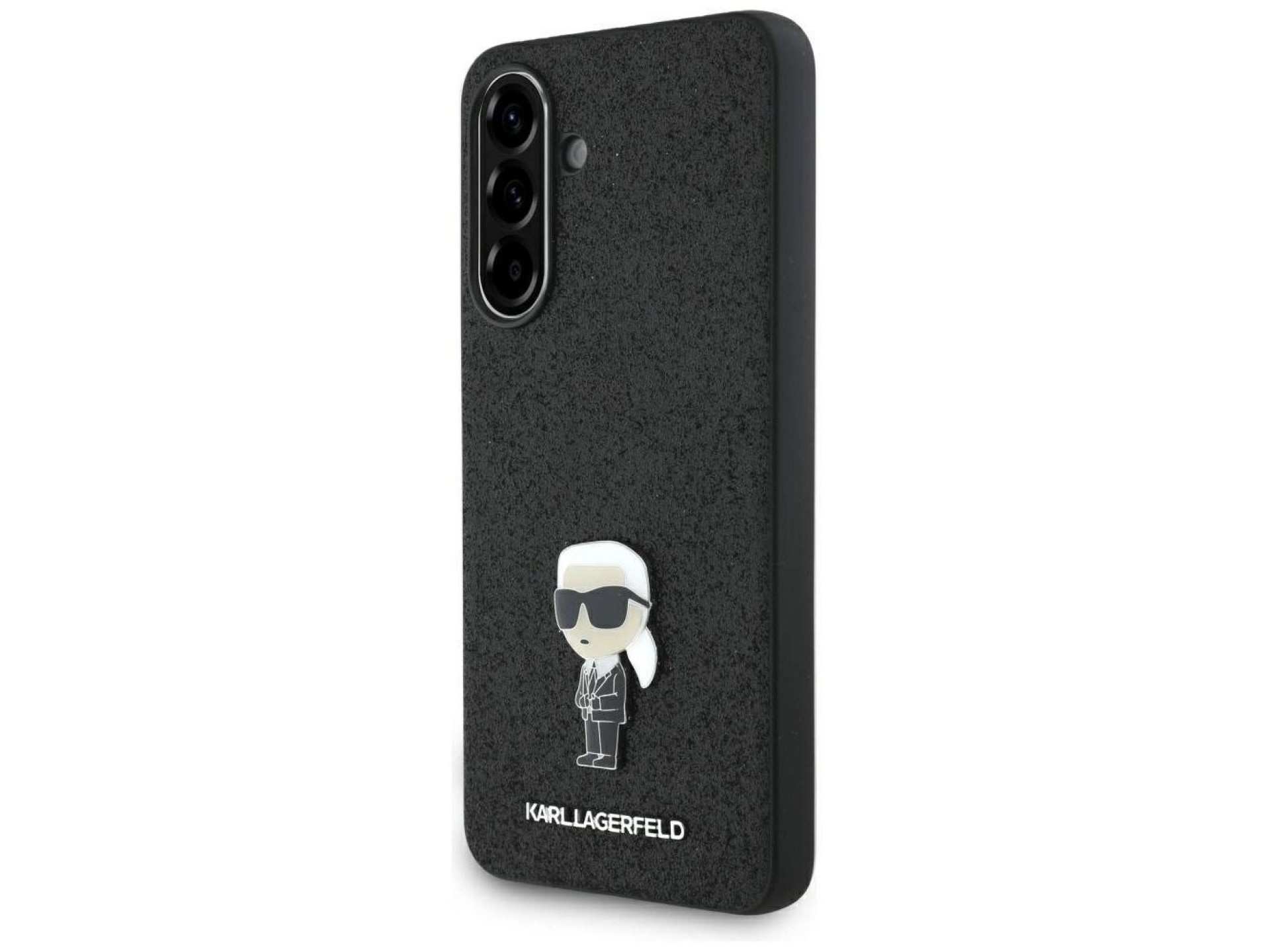 Capa com alfinete metálico e glitter fixo com o logo Ikonik de Karl Lagerfeld para Samsung Galaxy A3