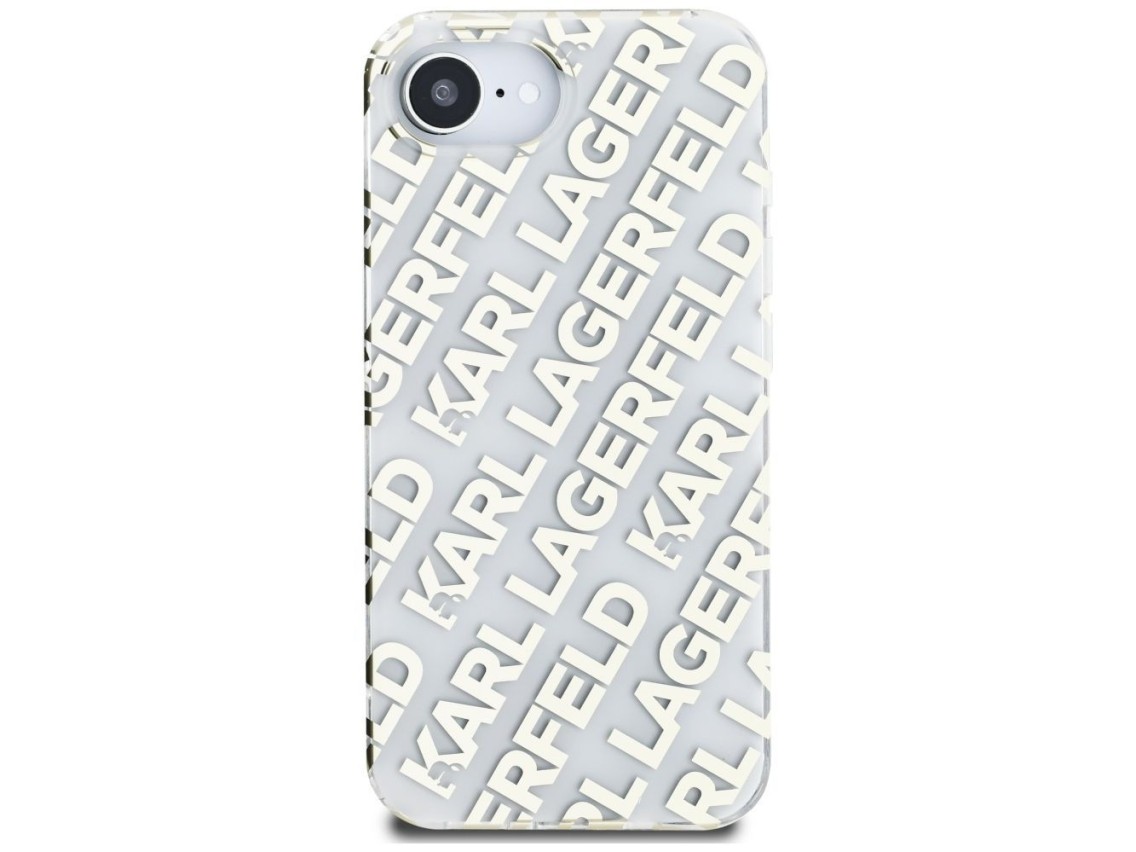 Funda para iPhone 16e con logo repetido de Karl Lagerfeld IML - Oro