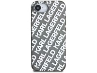 Capa Karl Lagerfeld IML Repeat Logo para iPhone 16e - prata Capa Karl Lagerfeld IML Repeat Logo para iPhone 16e - prata