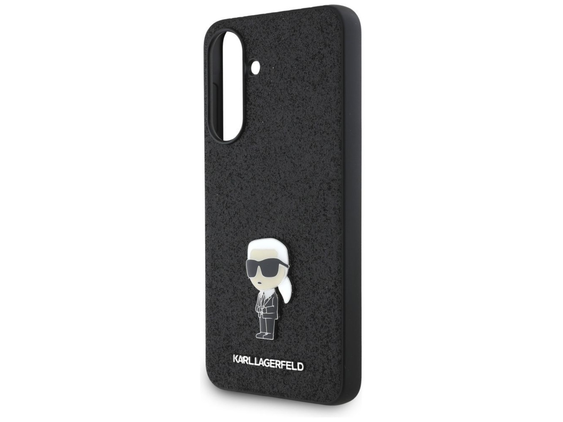 Funda metálica con pin y logo Ikonik fijo de Karl Lagerfeld con purpurina para Samsung Galaxy A5 - N